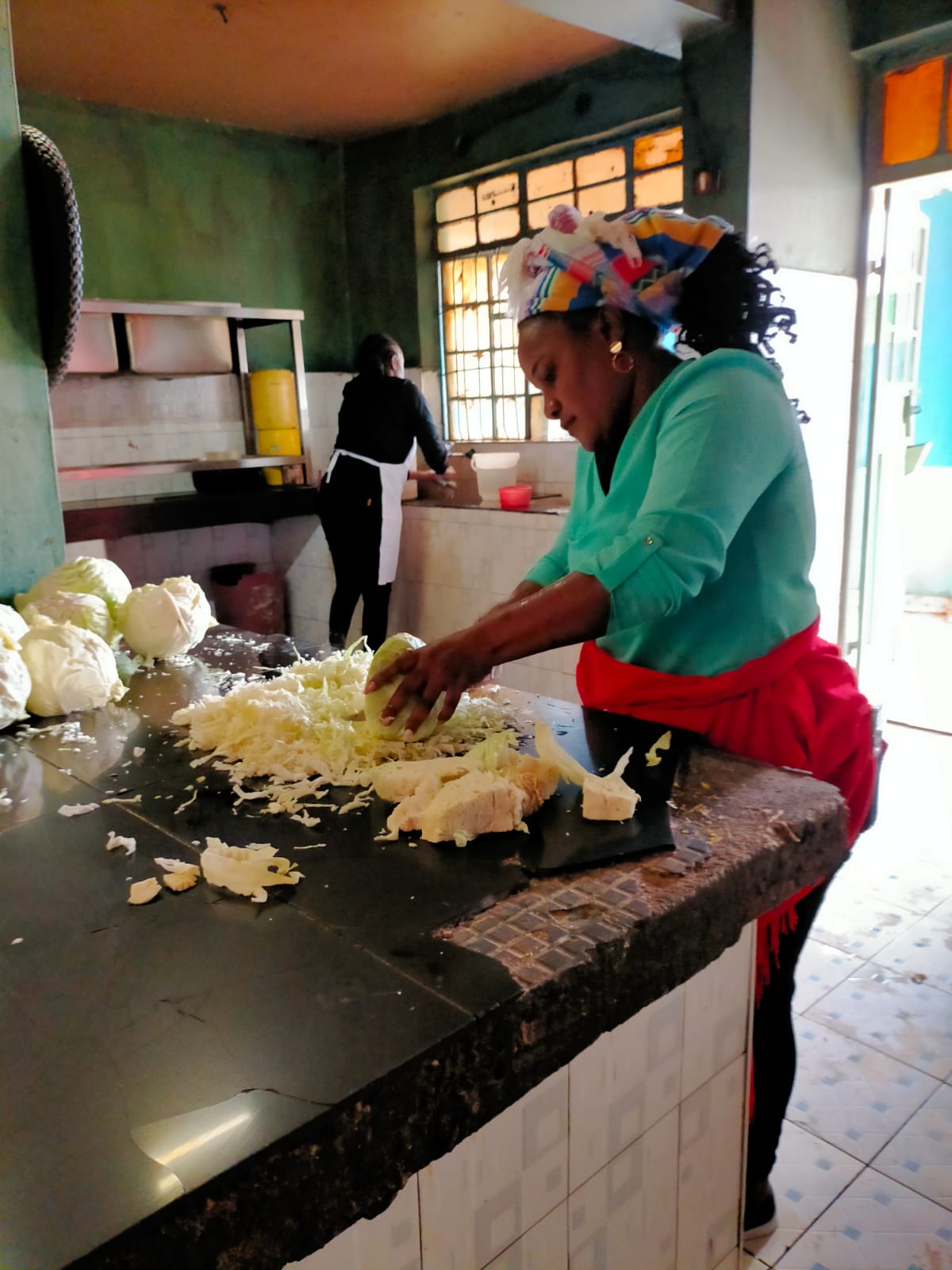 Preparing meals in the CHDF kitchen